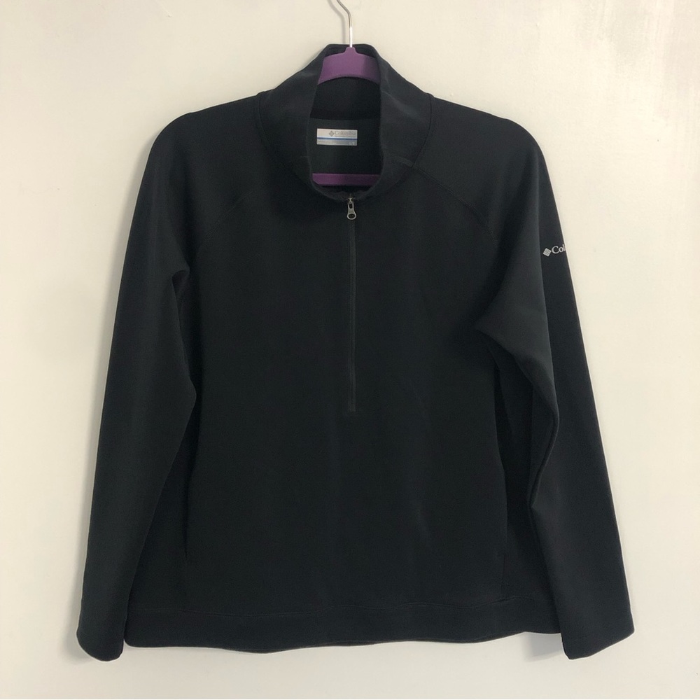 COLUMBIA SPORTSWEAR COMPANY Women’s 1/2 Zip Pockets Black Sweatshirt  Sz L